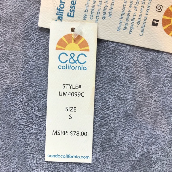 C&C California Women’s Retro Style Sheer Mesh Back Grey Sweatshirt Sz S UM4099C - Picture 6 of 13